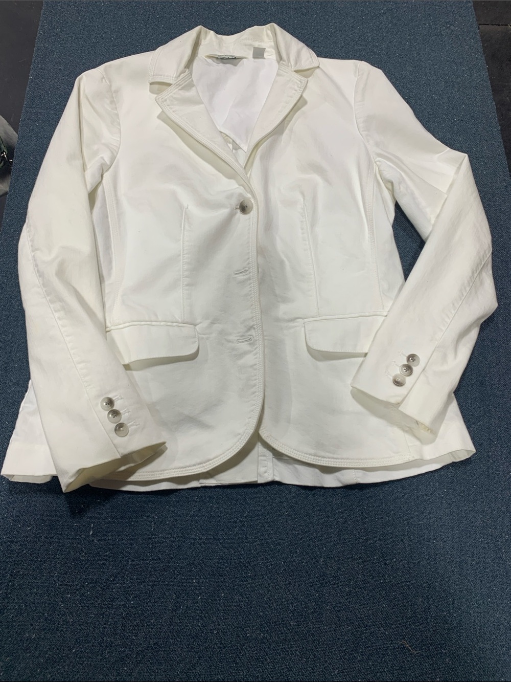 White Women's Tailored Blazer Jacket - Classic Single-Button